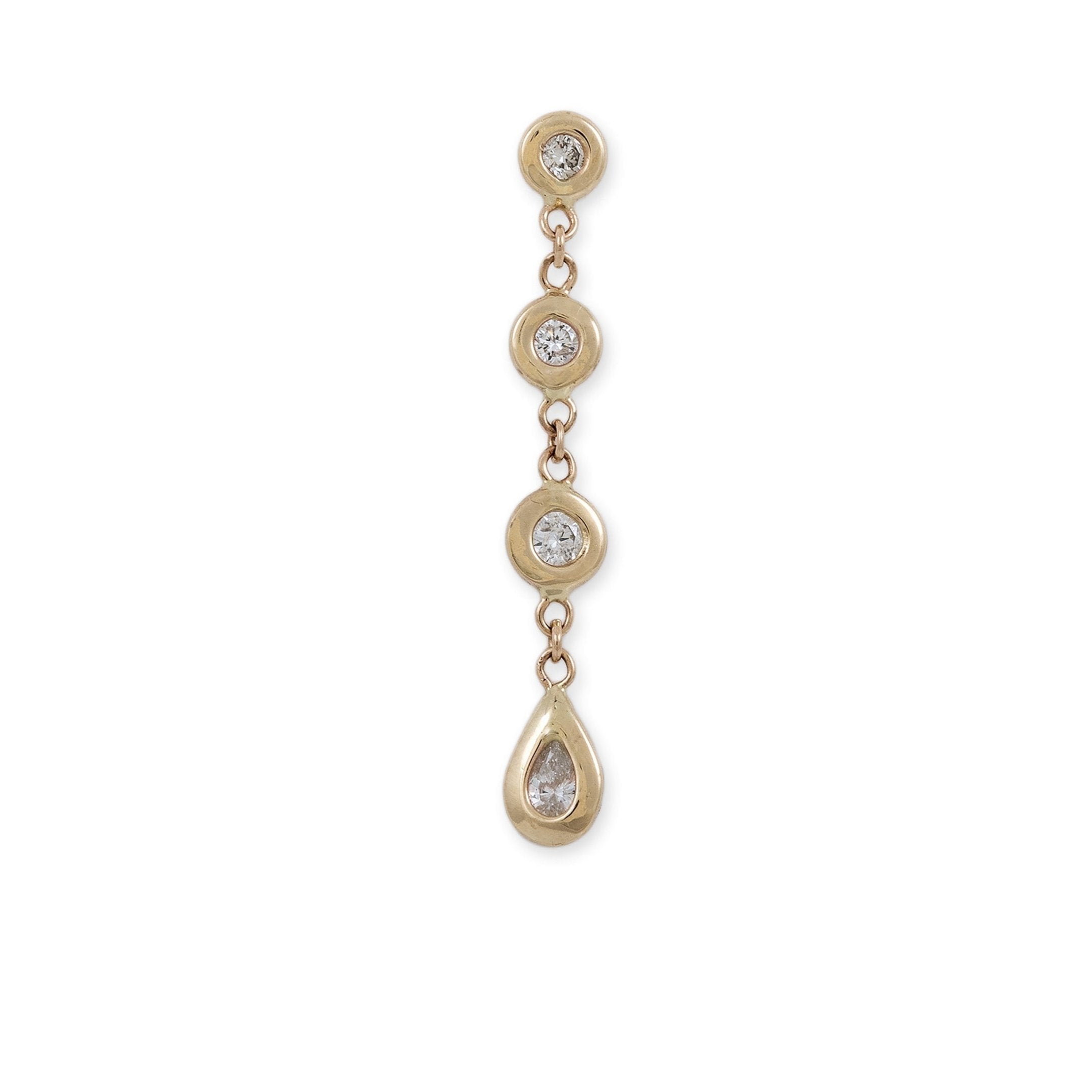 3 Round & Teardrop Diamond Earring