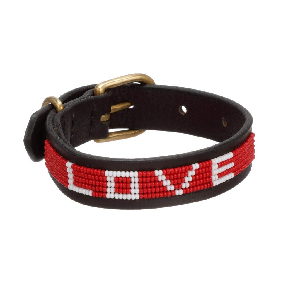 Love Beaded Dog Collar