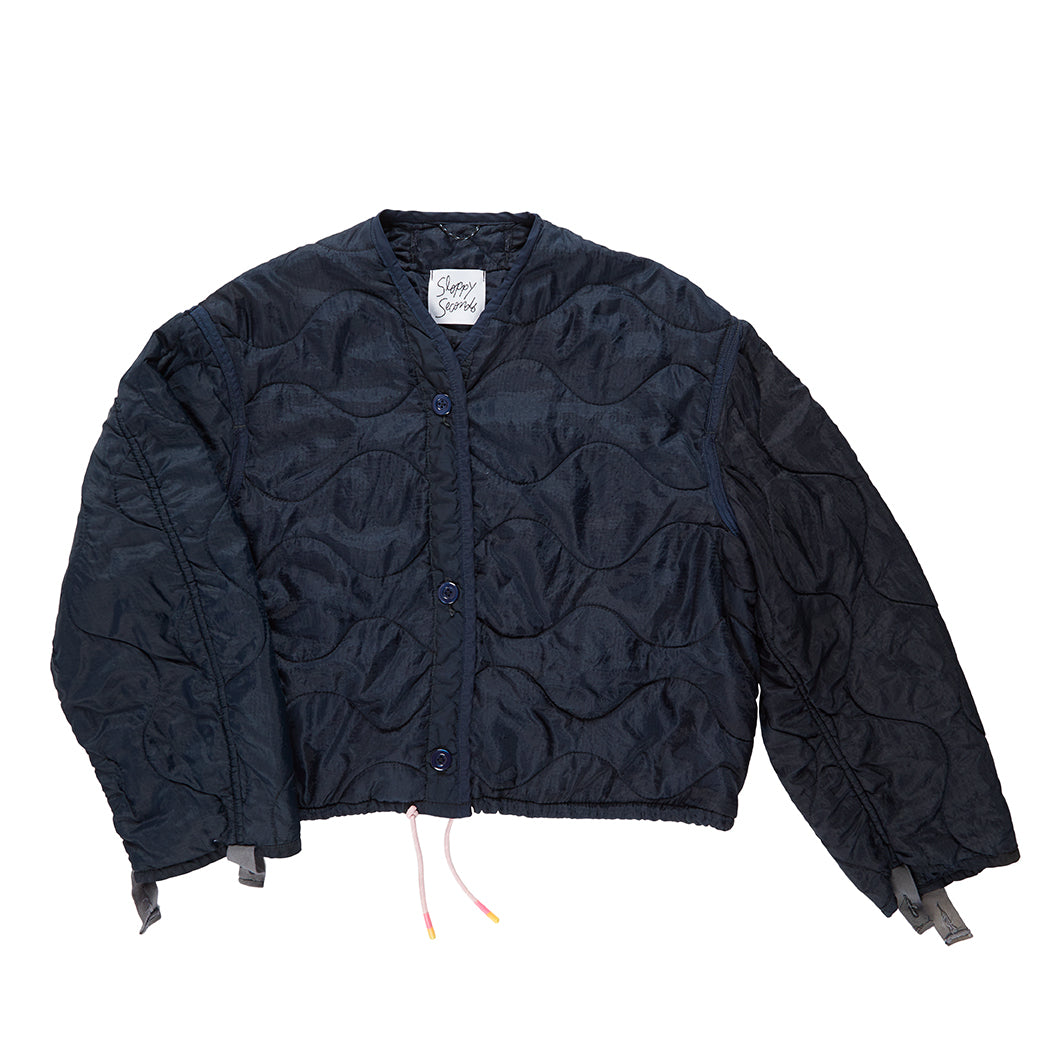 Military Liner Jacket with Drawstring