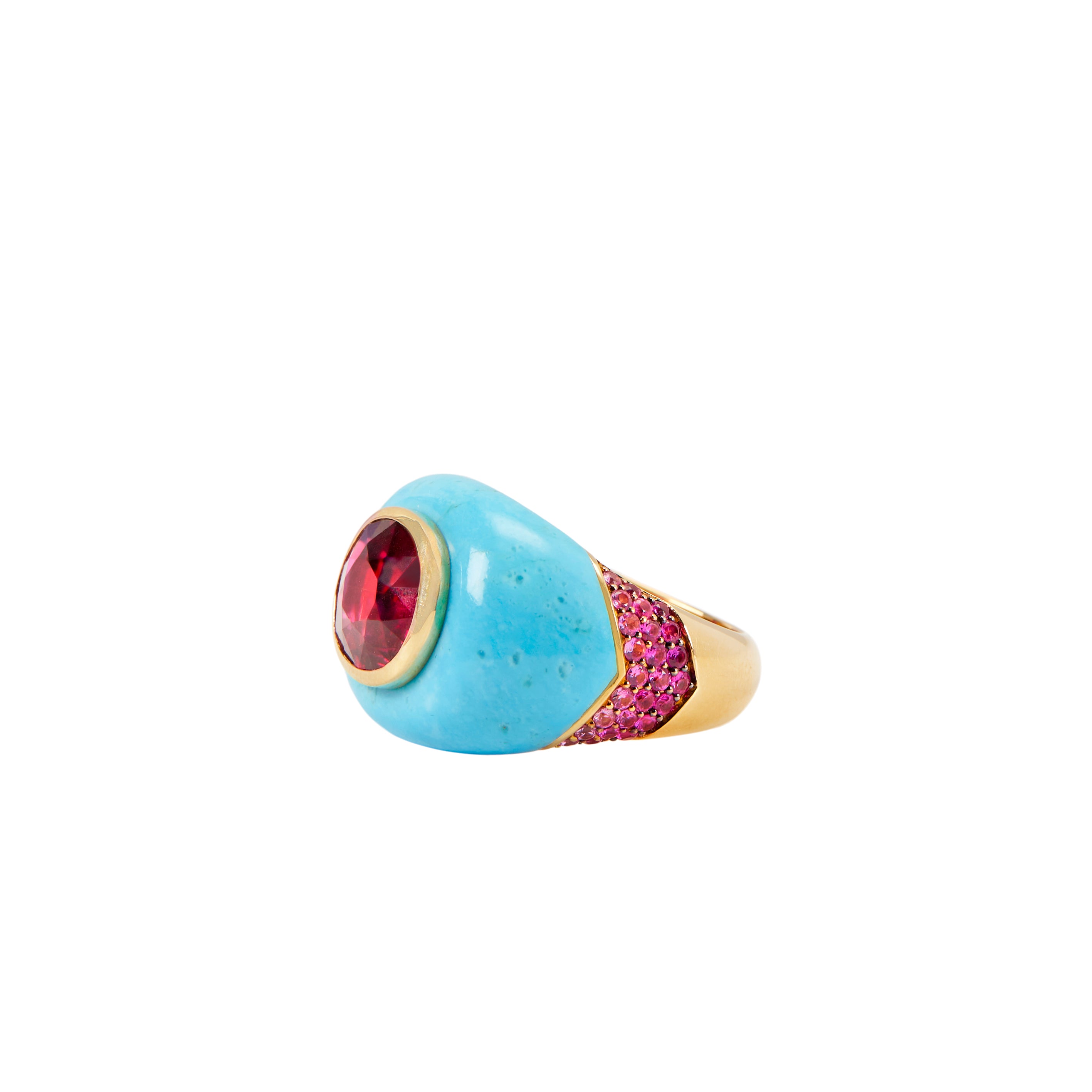 Tourmaline Sapphire Chubby Ring