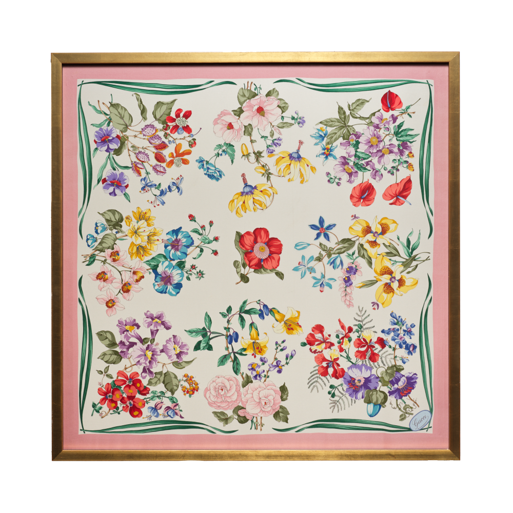 Gucci Spring Flowers Framed Scarf