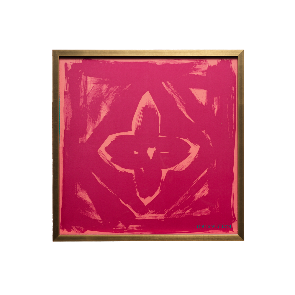 Louis Vuitton Fuchsia Logo Framed Scarf