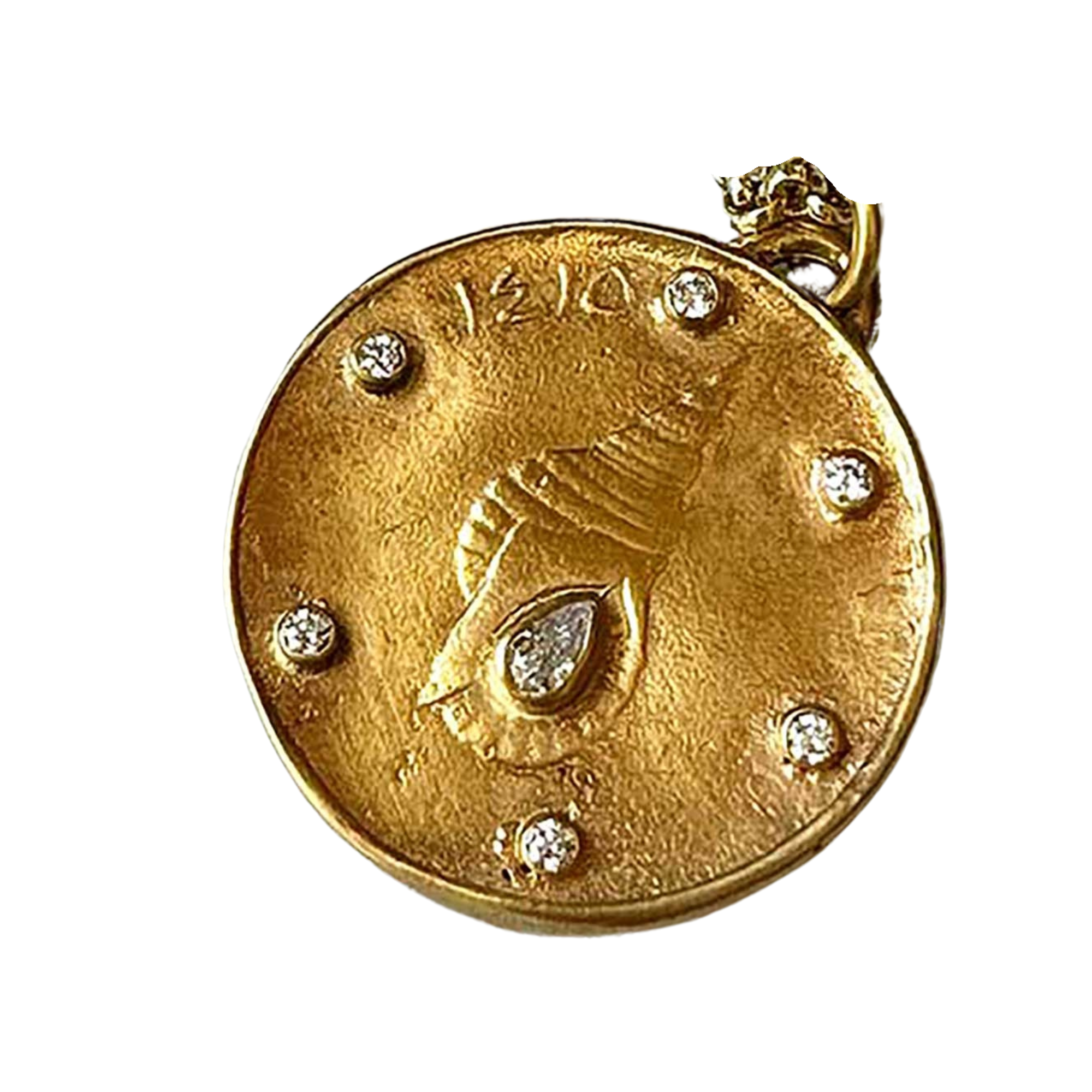 14K Gold Horn Shell Charm