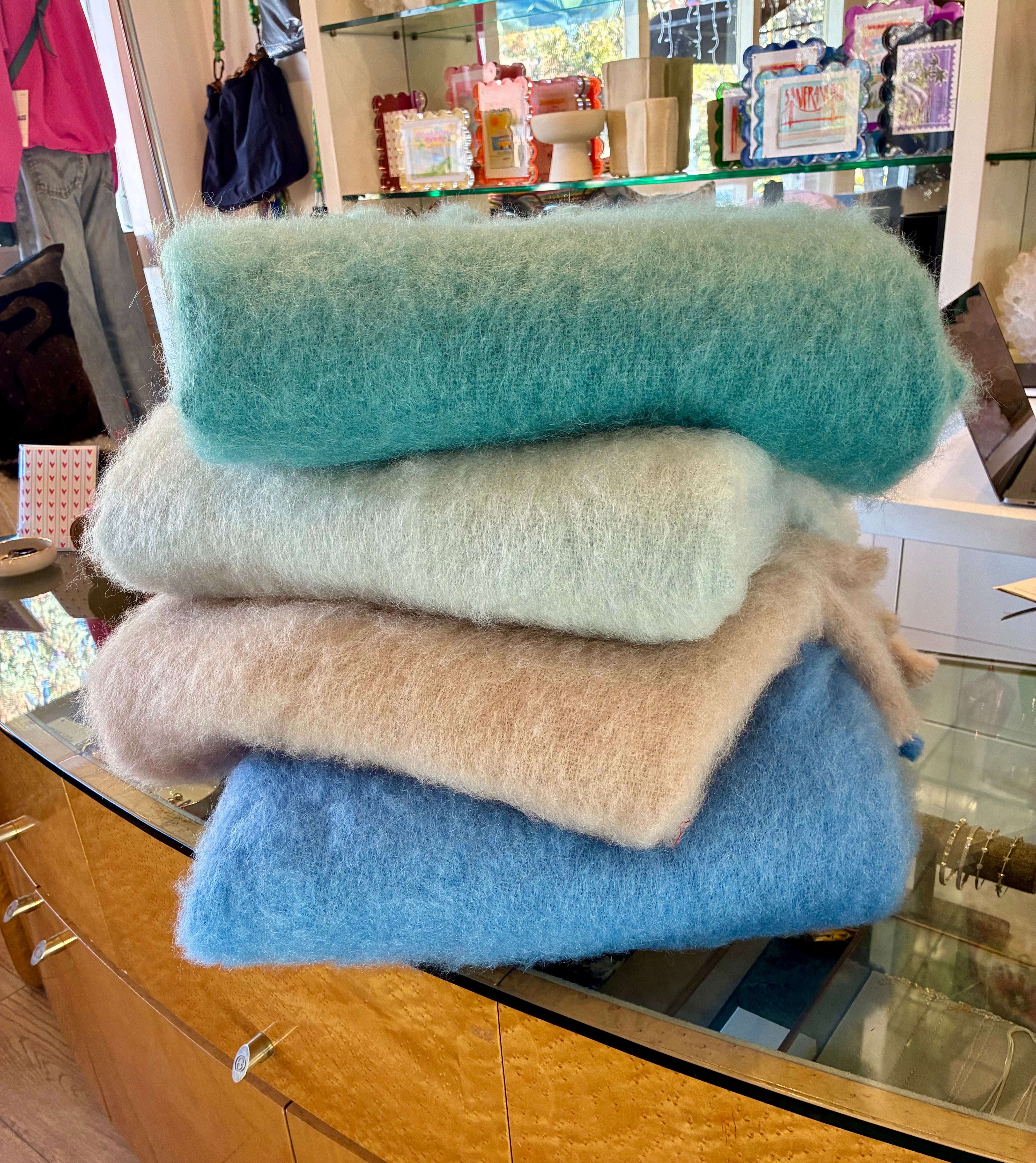 Mohair Throw with Tassels