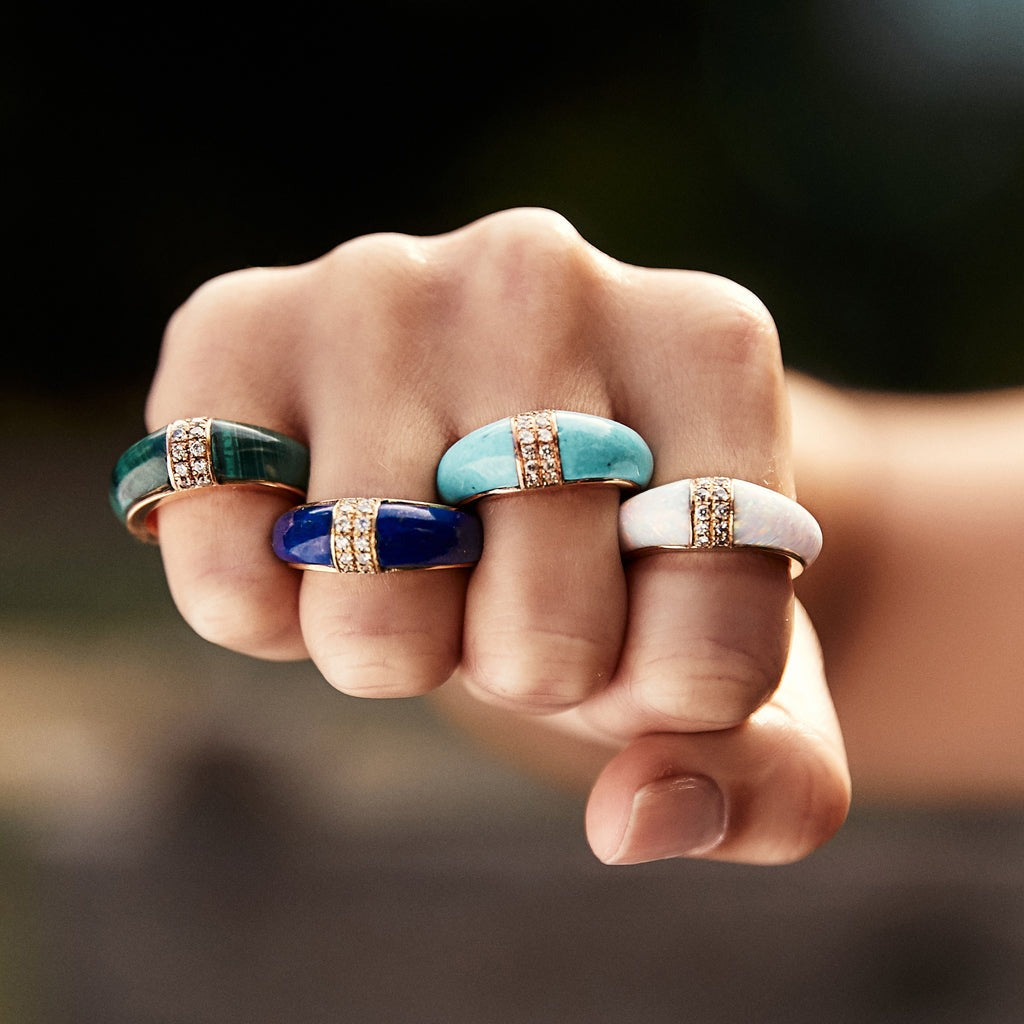 Turquoise Dome Band Ring