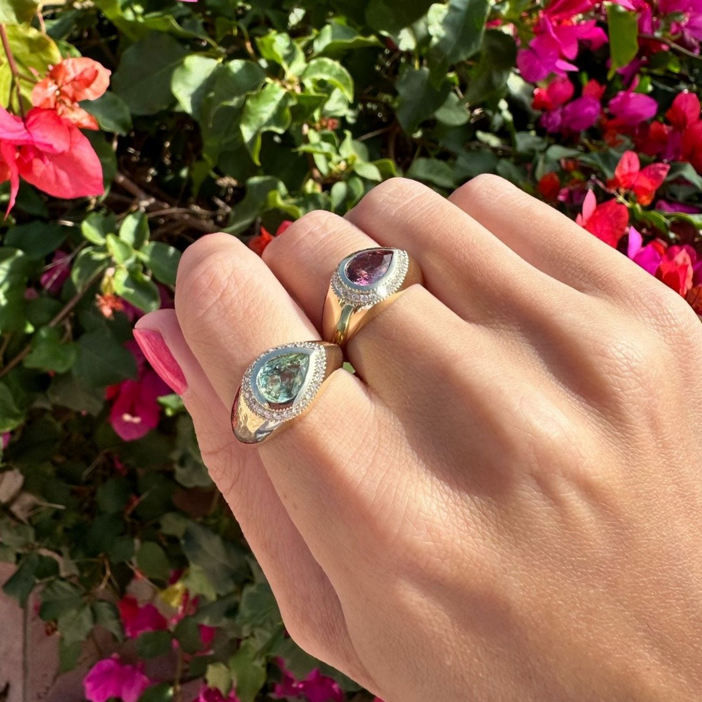 Sideways Teardrop Signet Ring