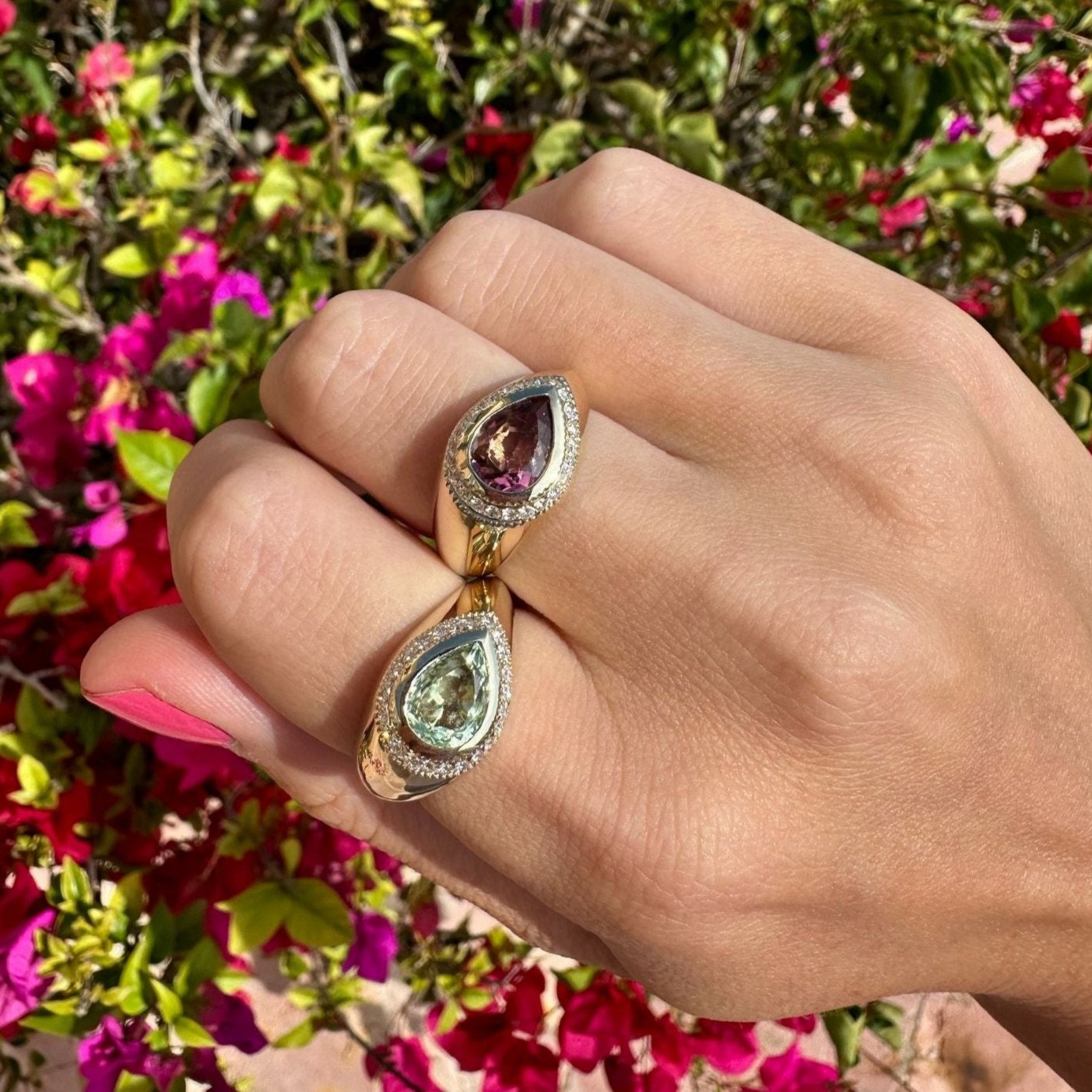 Sideways Teardrop Signet Ring