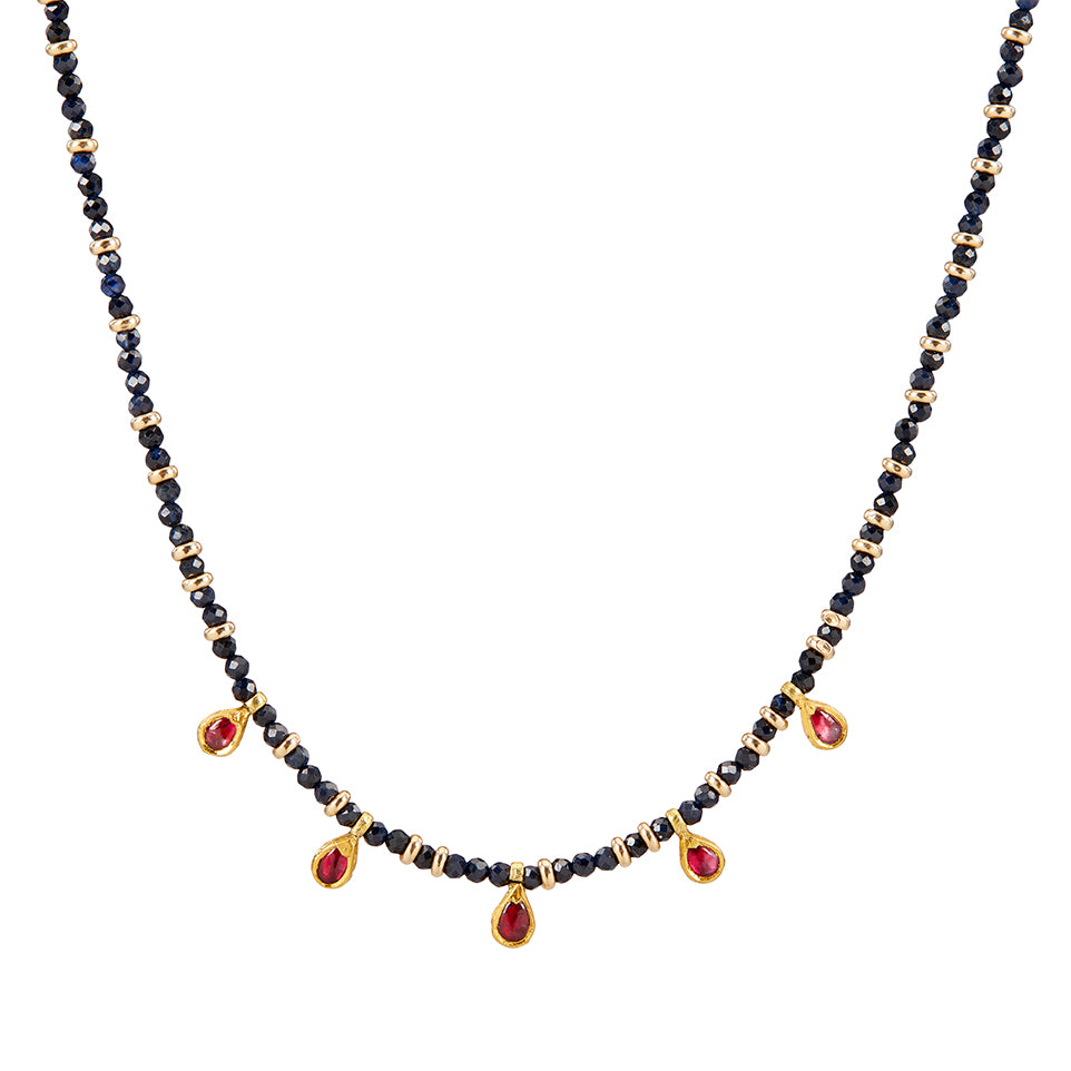 Blue Sapphire Beaded Necklace