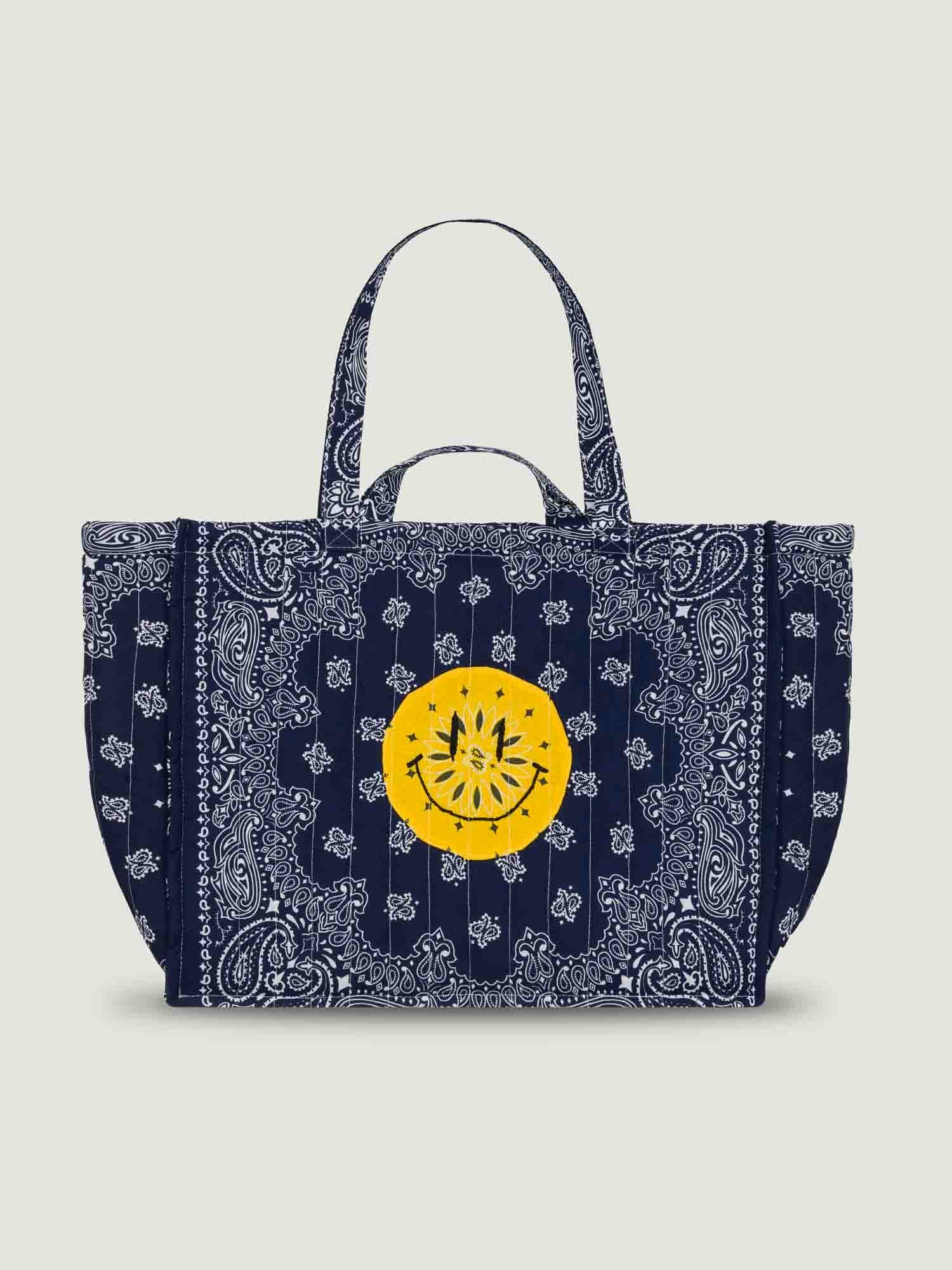 Maxi Quilted Happy Face Tote