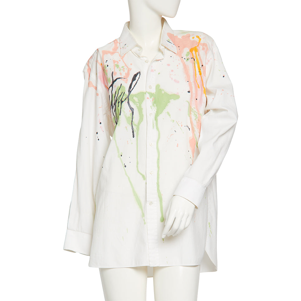 Grateful White Collar Graffiti Top