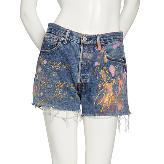 Graffiti Levi's Shorts (Blue)
