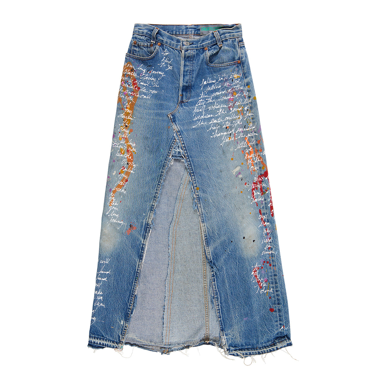 Party in Front Blue Denim Maxi