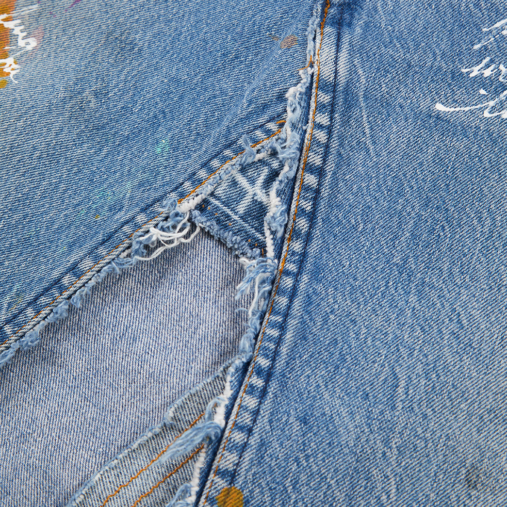 Party in Front Blue Denim Maxi
