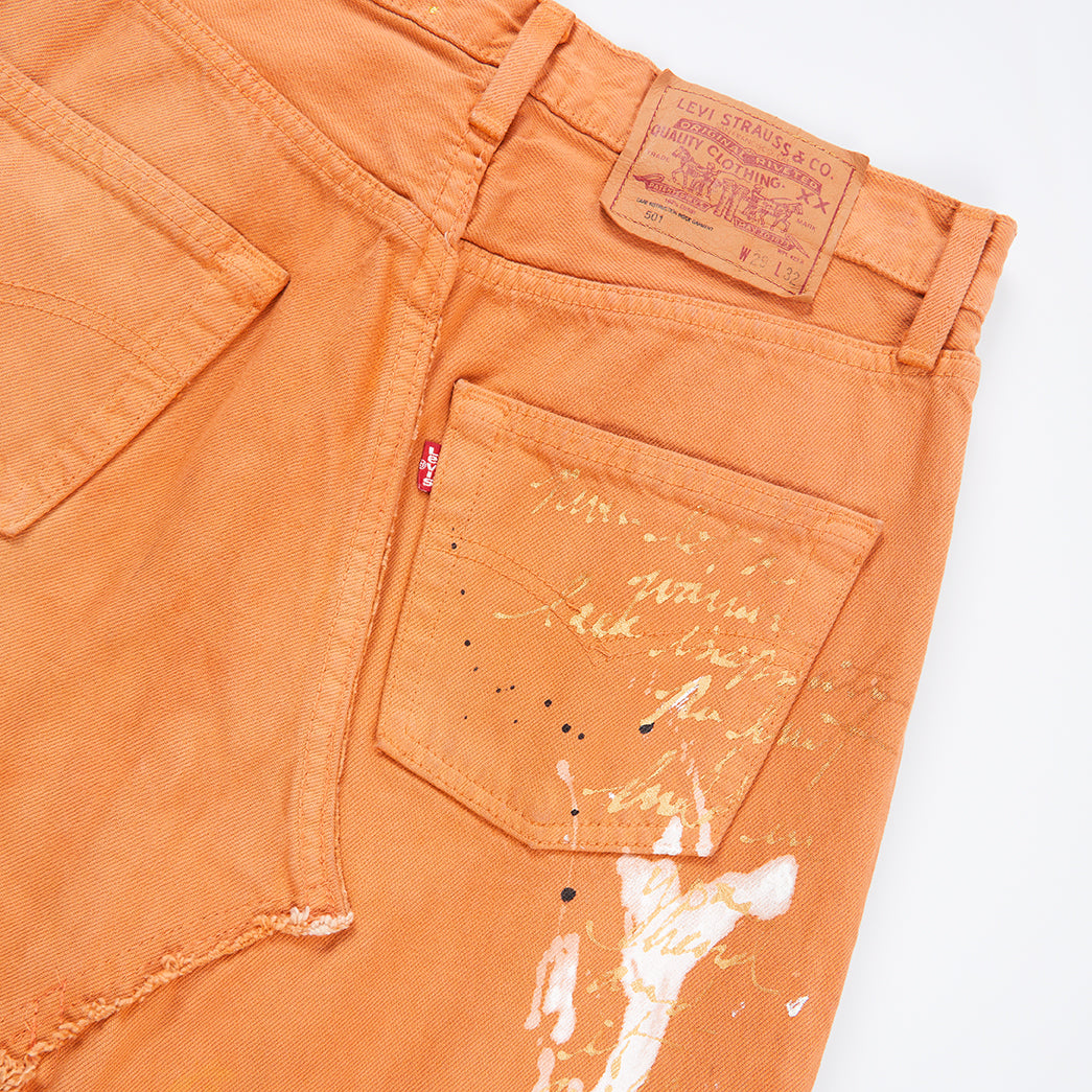 Party in Front Orange Denim Maxi