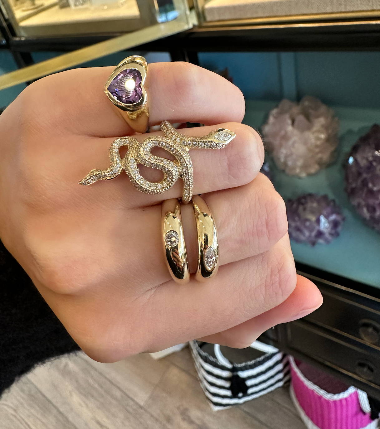 PAVE SNAKE RING