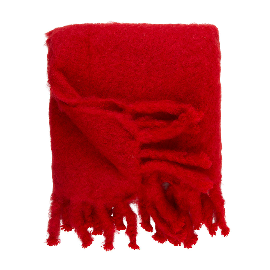 Mohair Throw with Tassels