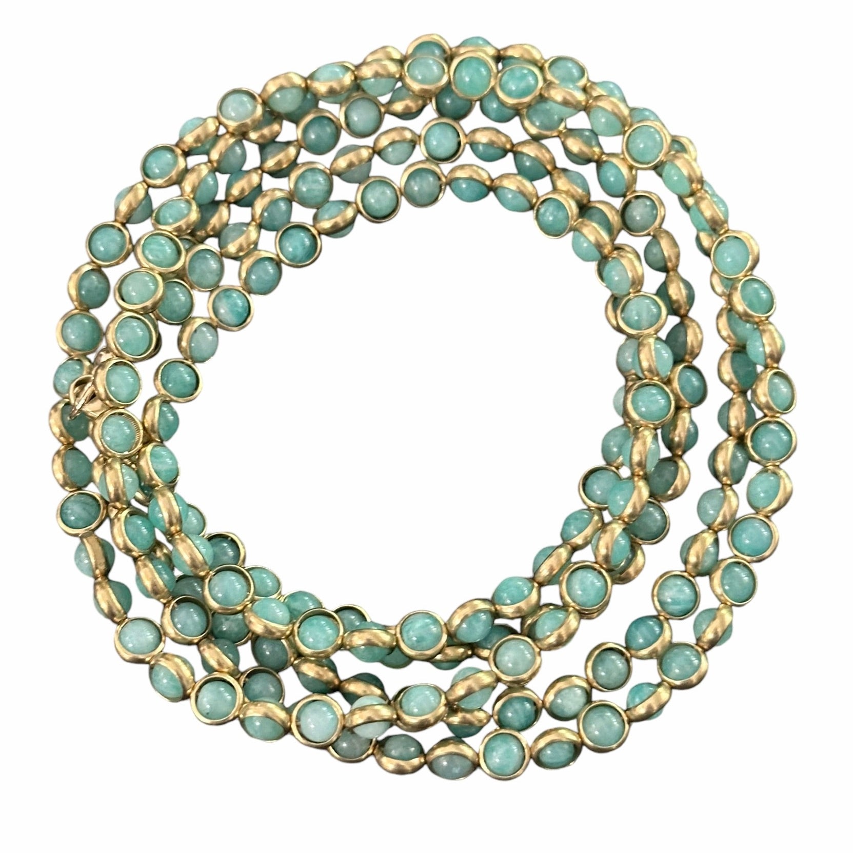 Long Gemstone and Gold Necklace