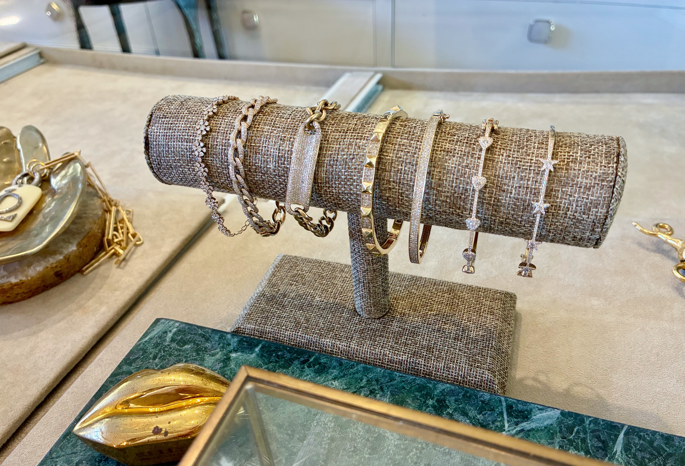 14K Yellow Gold Diamond Heart Bangle