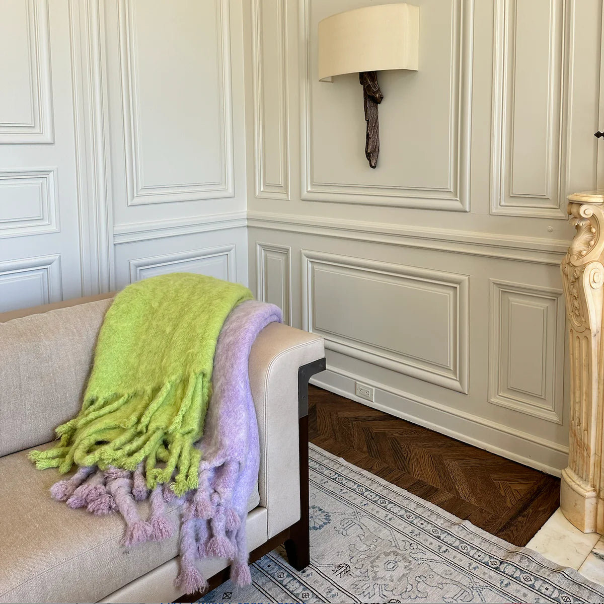 Mohair Throw with Tassels