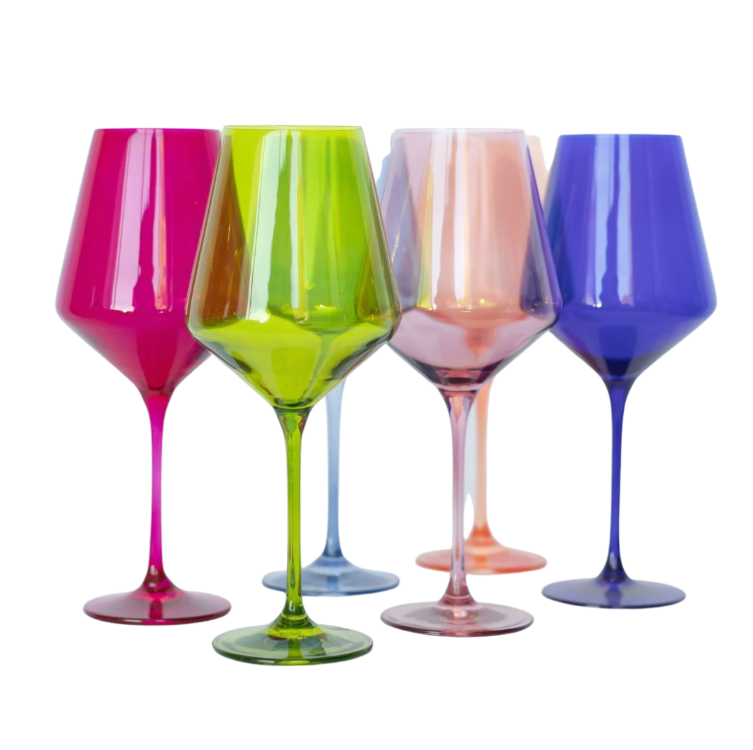 Estelle Colored Wine Stemware - Set of 6 {Mixed Set}