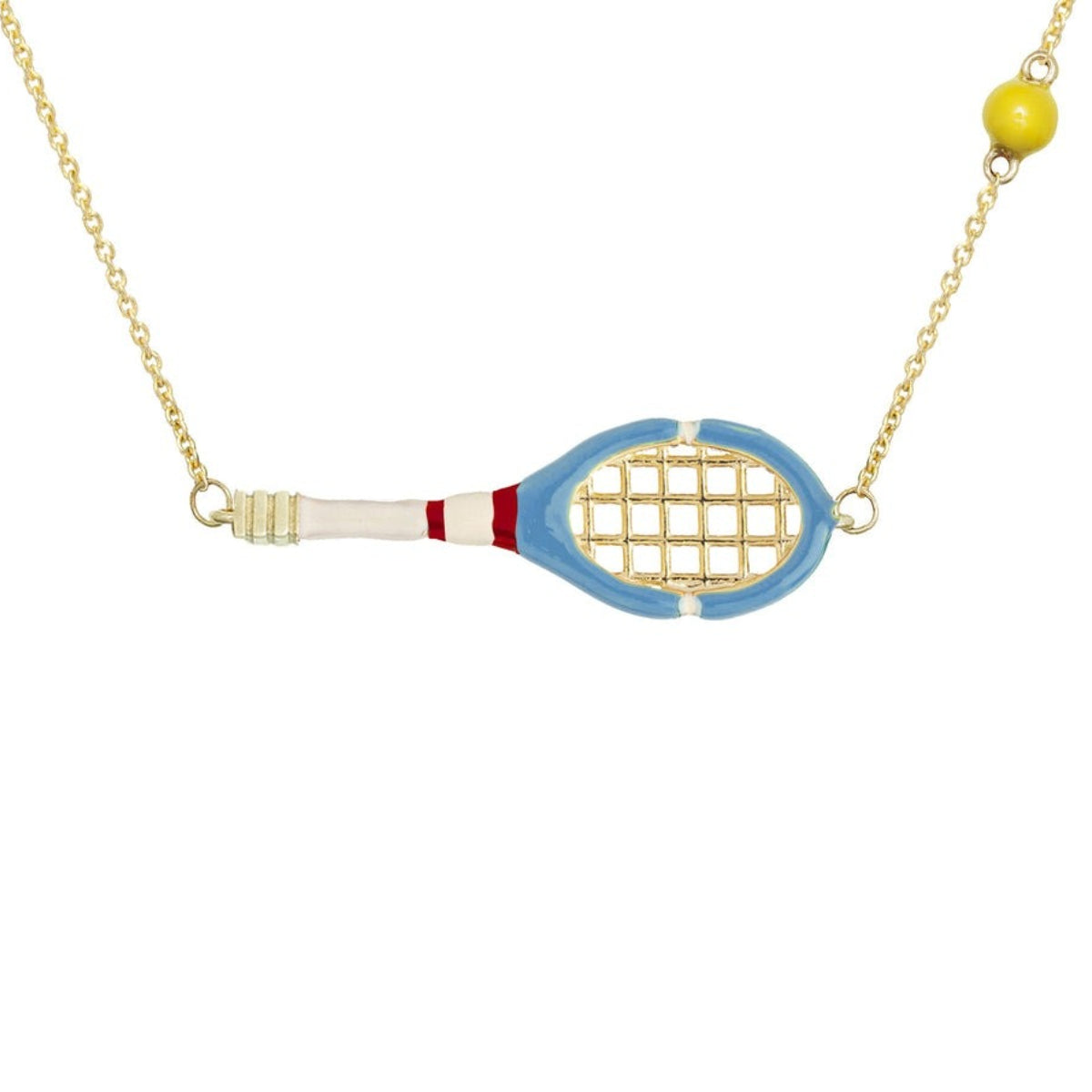 Tennis Pelota Sky Blue Necklace