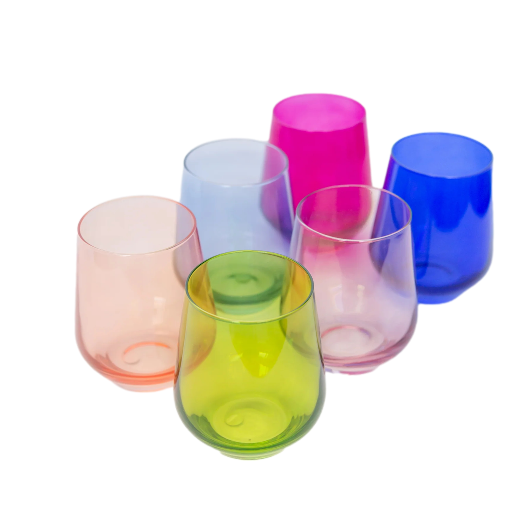 Estelle Colored Wine Stemless Set of 6 (Mixed Set)