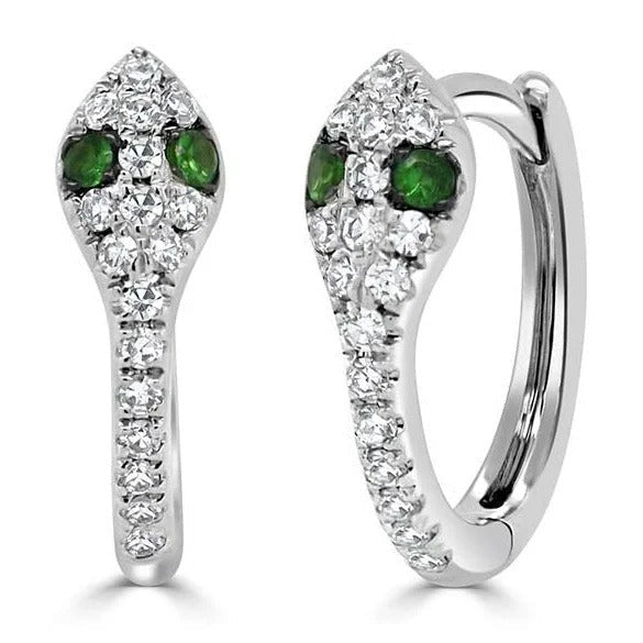 14K Pave Snake Huggies