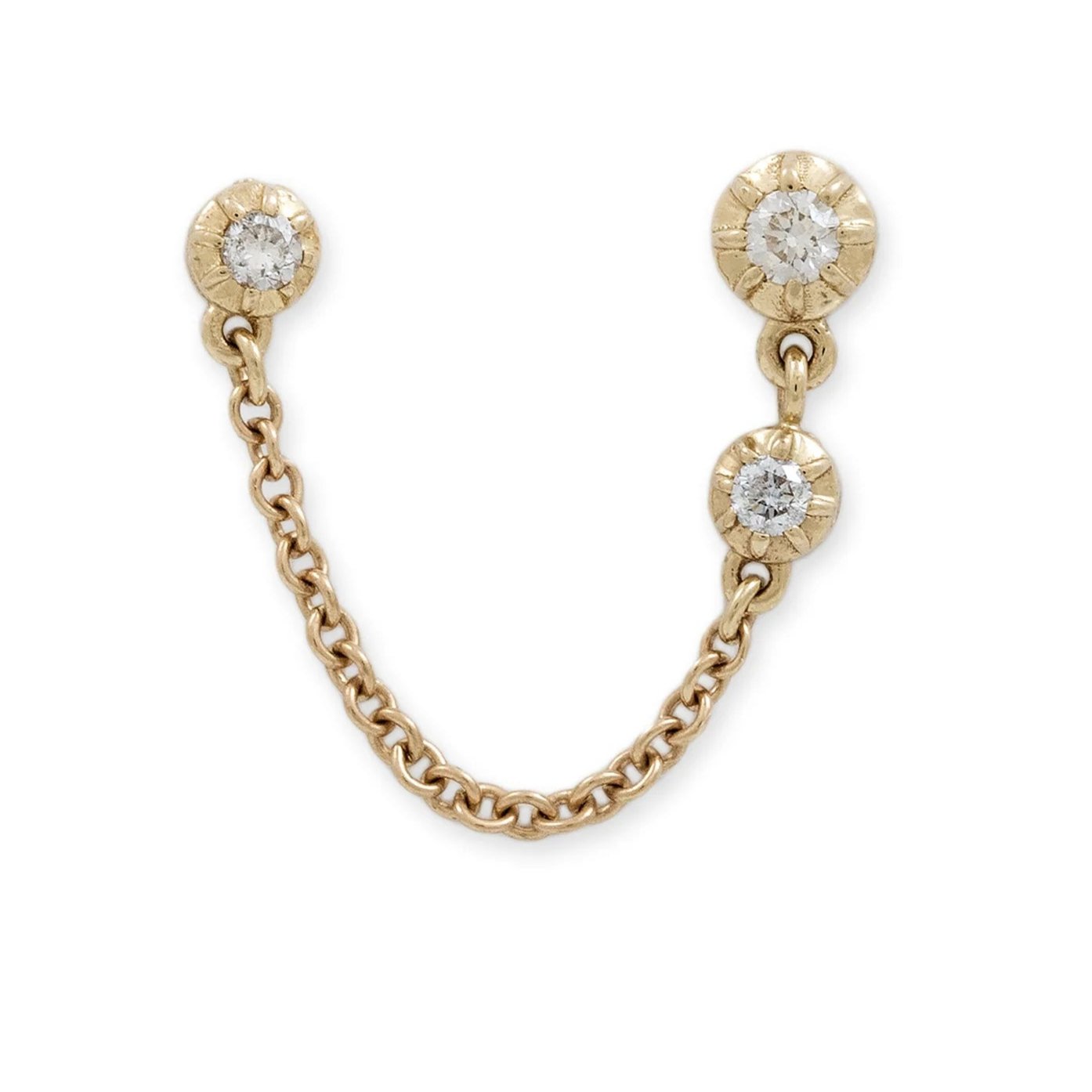 JA 3 Graduated Round Sophia Diamond Chain Double Stud