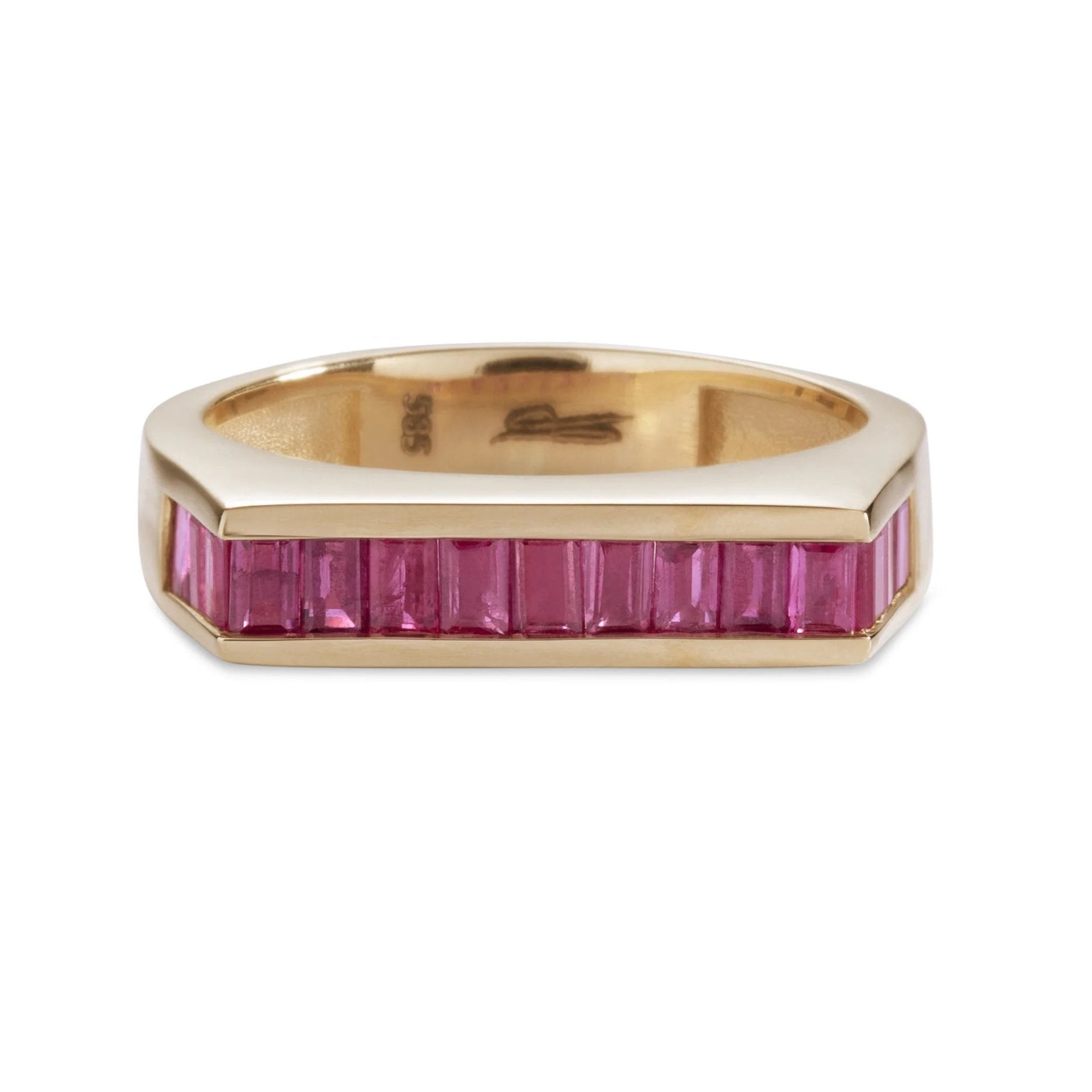 Ruby Baguette Bar Pinky Ring