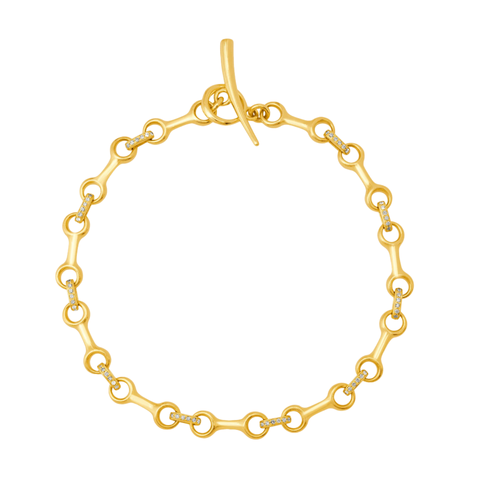 Double Beam Pave Connector Bracelet