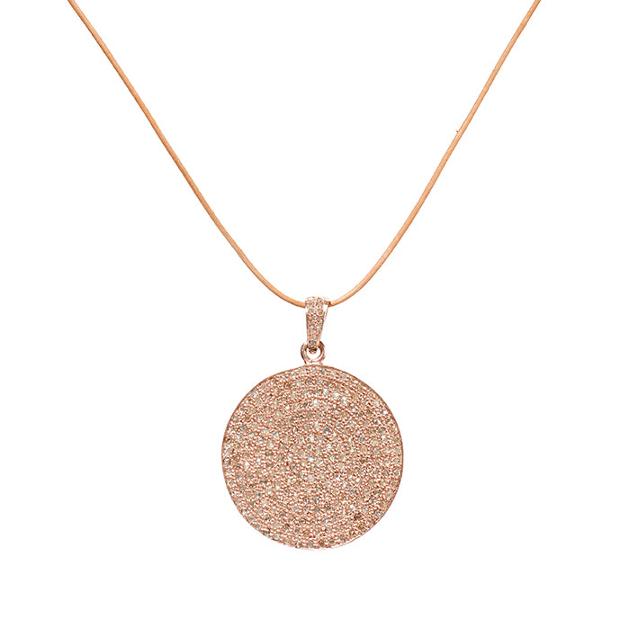 Rose Gold Pave Moon Necklace