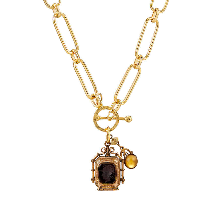 Vintage Pendant on Gold Link Chain