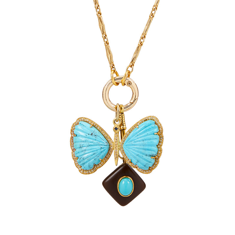 Vintage Turquoise Butterfly Necklace