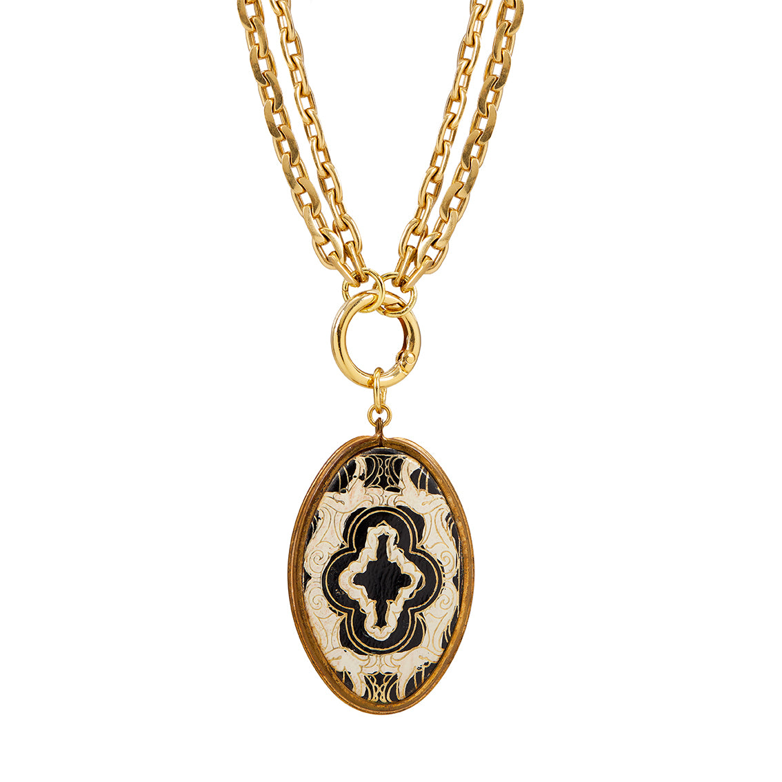 Vintage Mirror Pendant Necklace