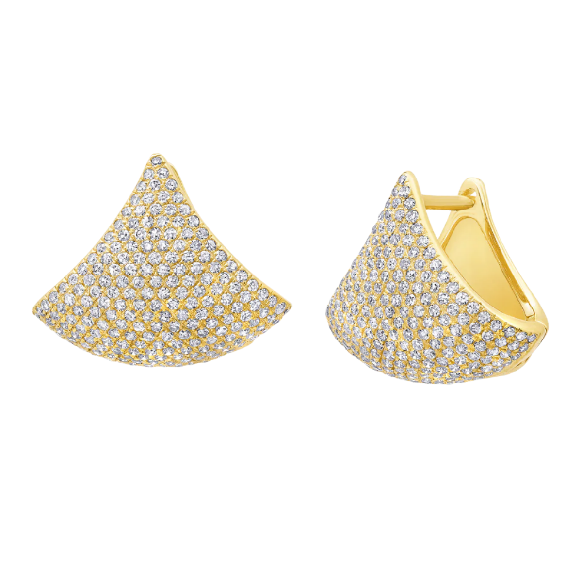 Apse Earrings with White Pave Diamonds