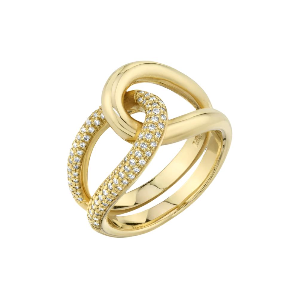 White Pavé Diamond Link Ring