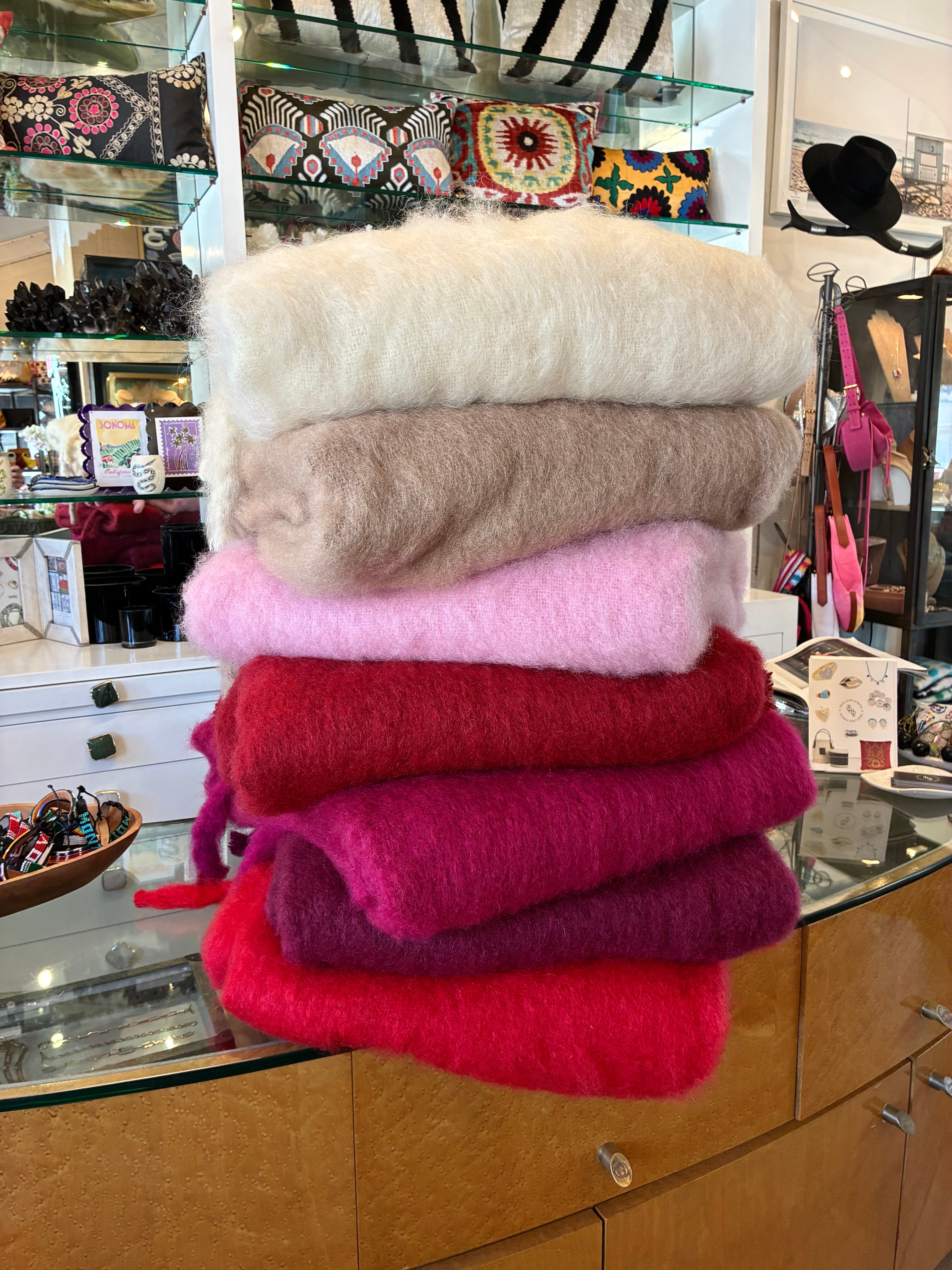 Mohair Throw with Tassels