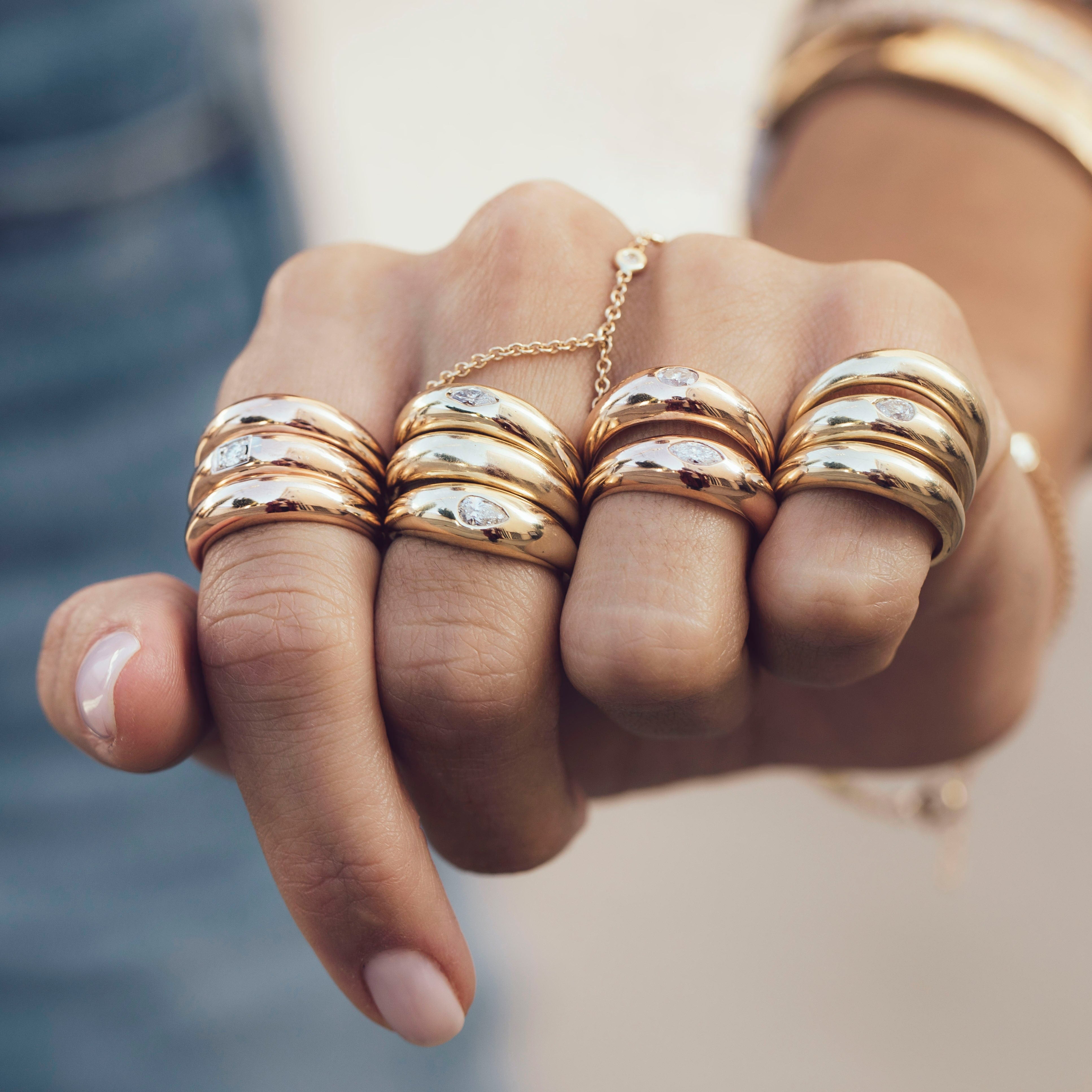 JA Marquise Diamond Dome Ring