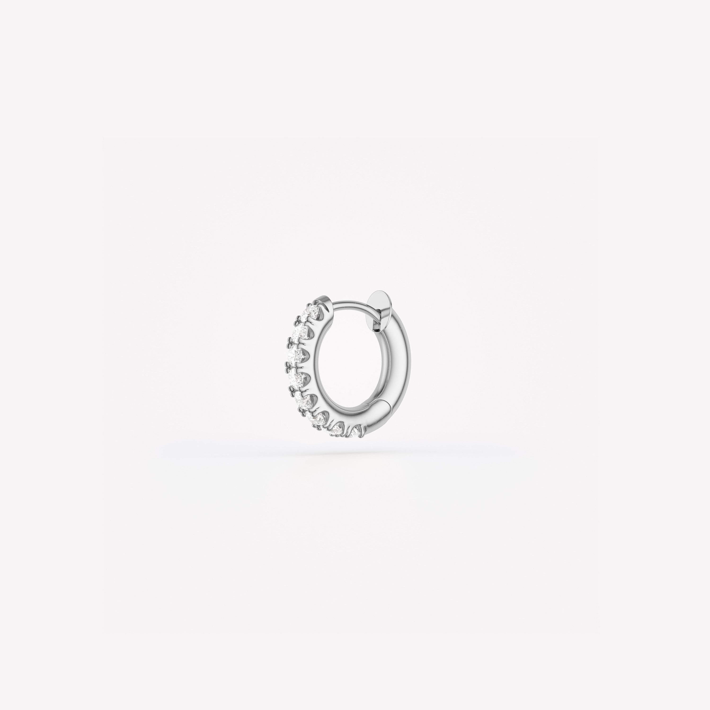 Micro Pavé Hoop in White Gold