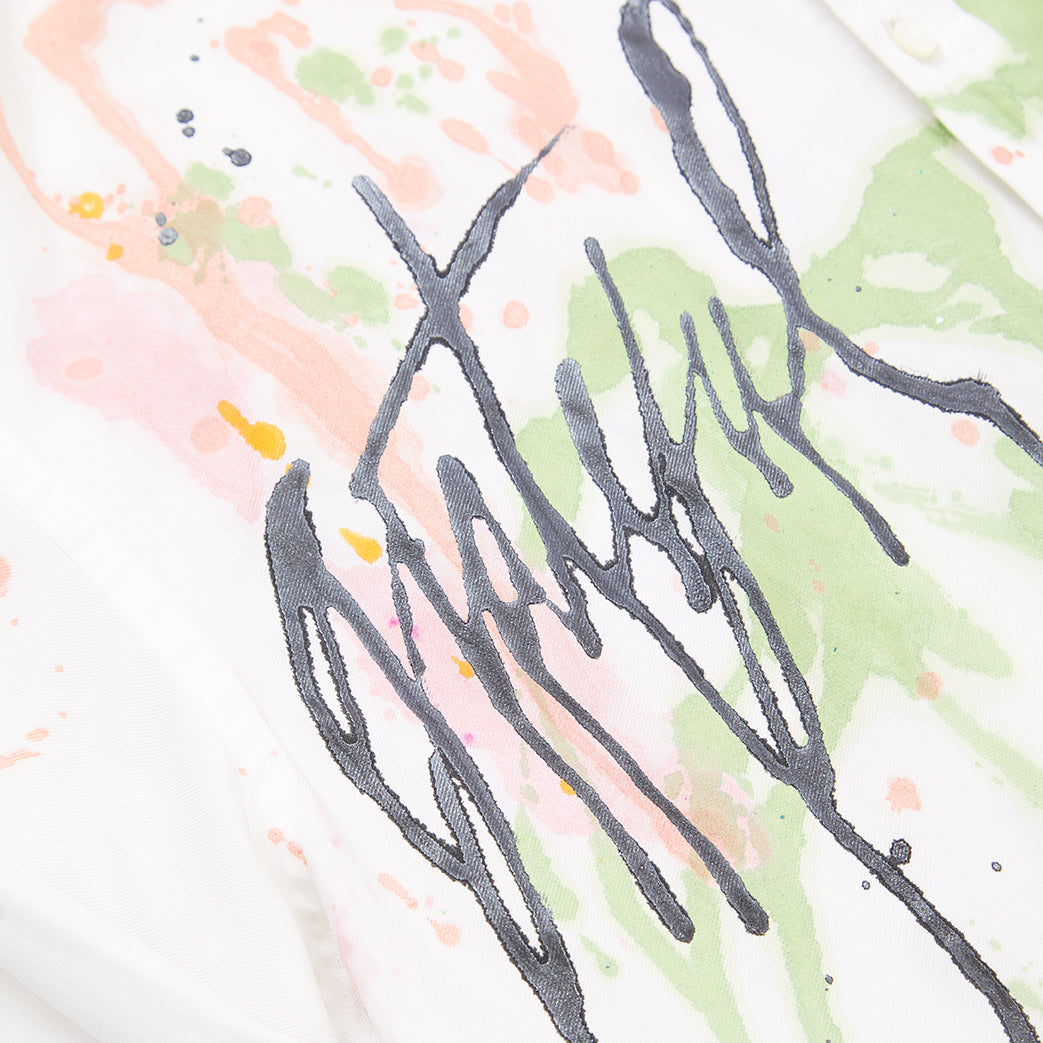 Grateful White Collar Graffiti Top