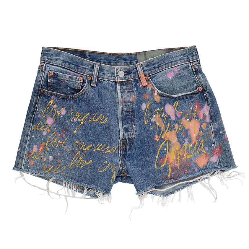 Graffiti Levi's Shorts (Blue)