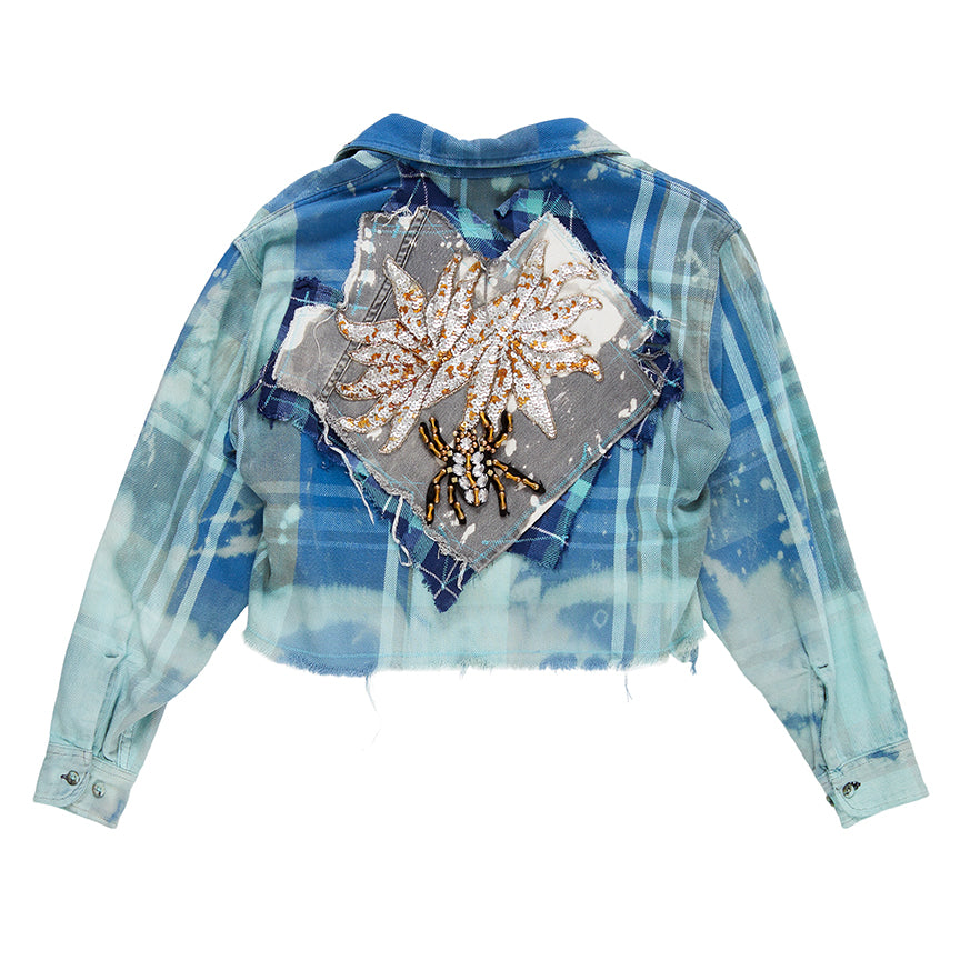 Overdye Crop Flannel with Blingback