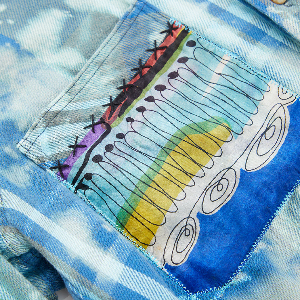 Overdye Crop Flannel with Blingback