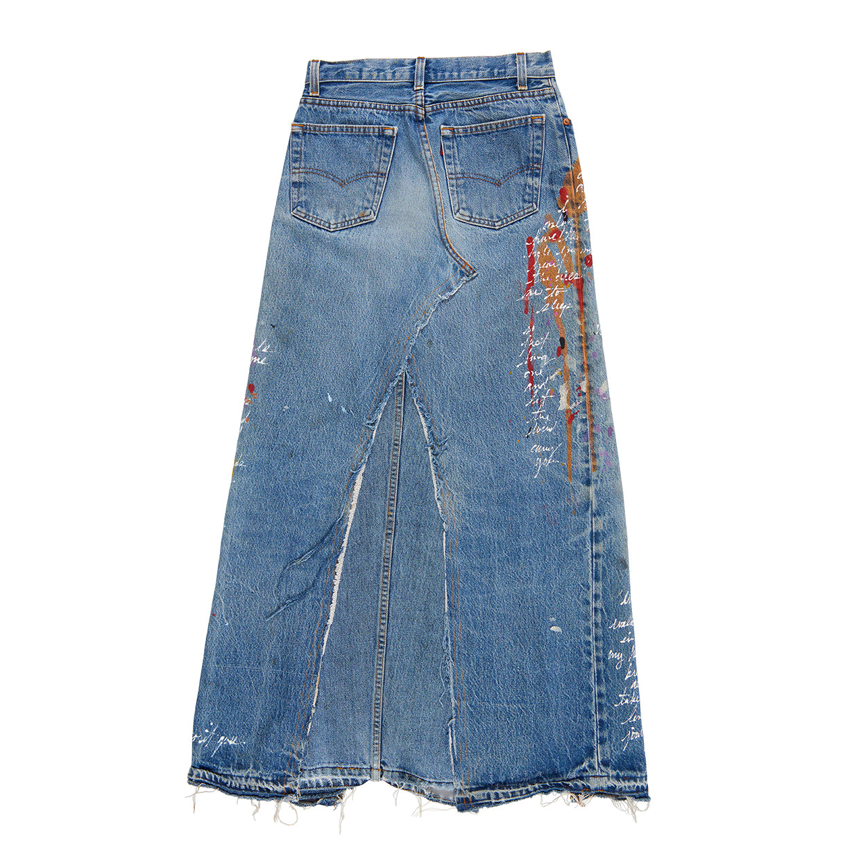 "Party in Front" Blue Denim Maxi