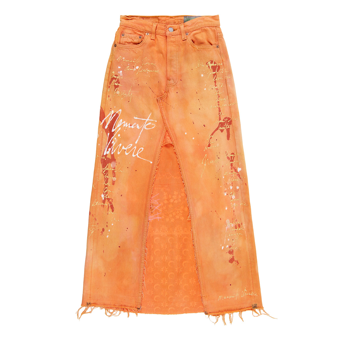 Party in Front Orange Denim Maxi