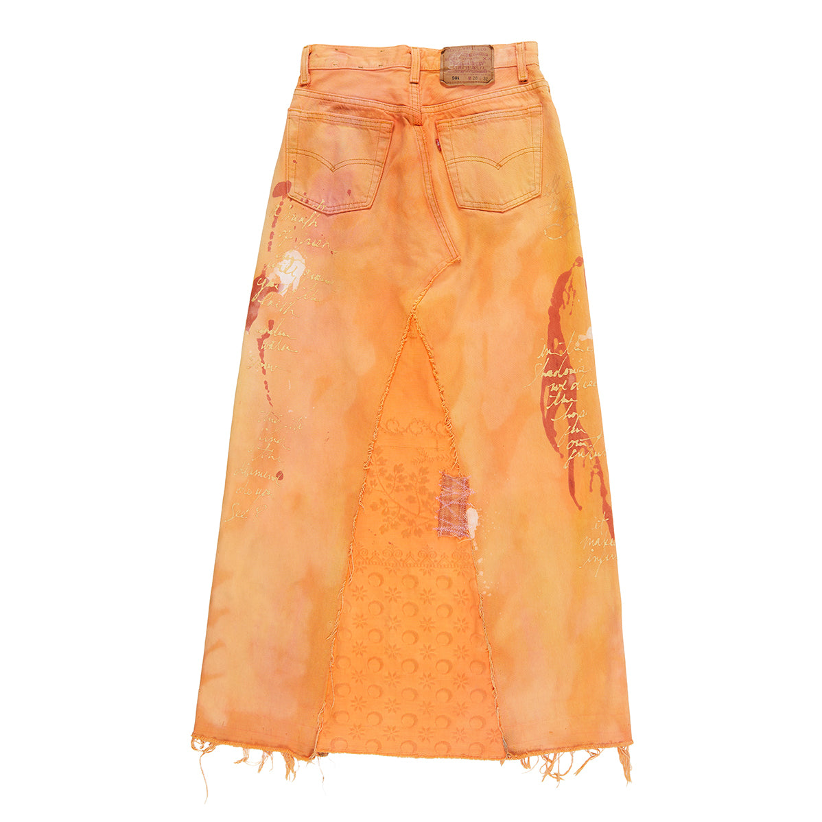 Party in Front Orange Denim Maxi