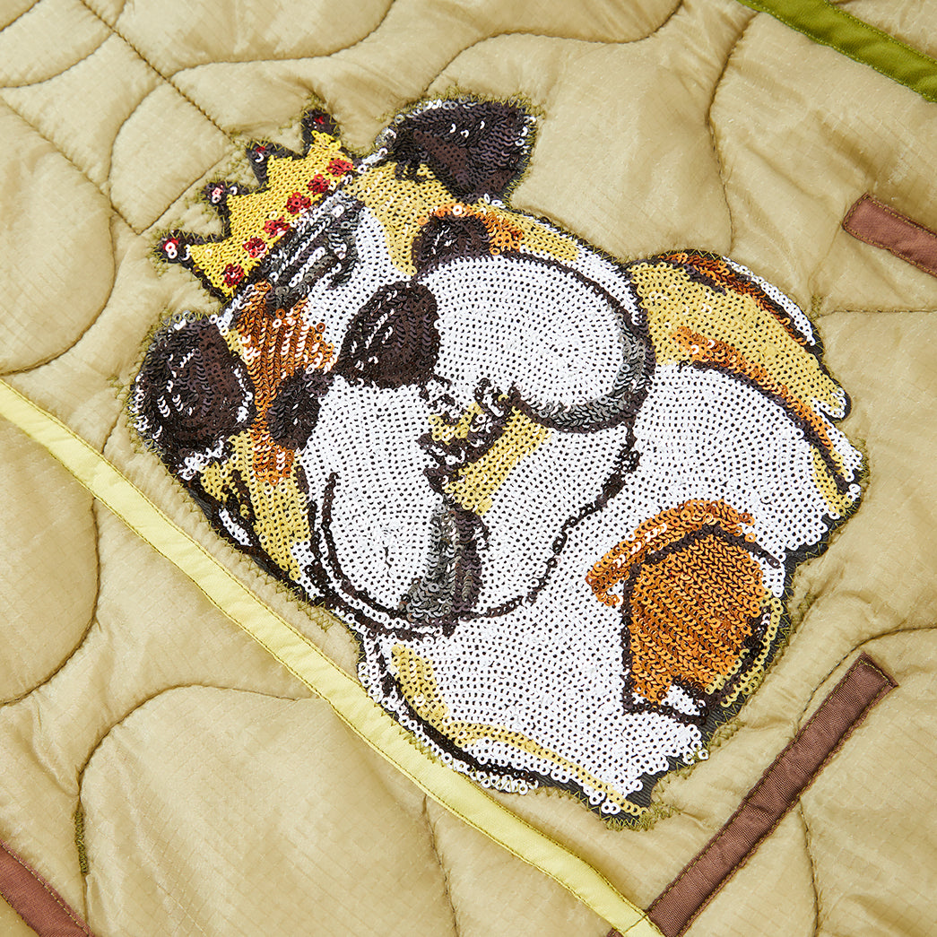 Puffer Liner with Sequin Pup