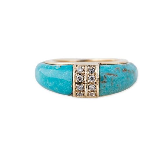 Turquoise Dome Band Ring