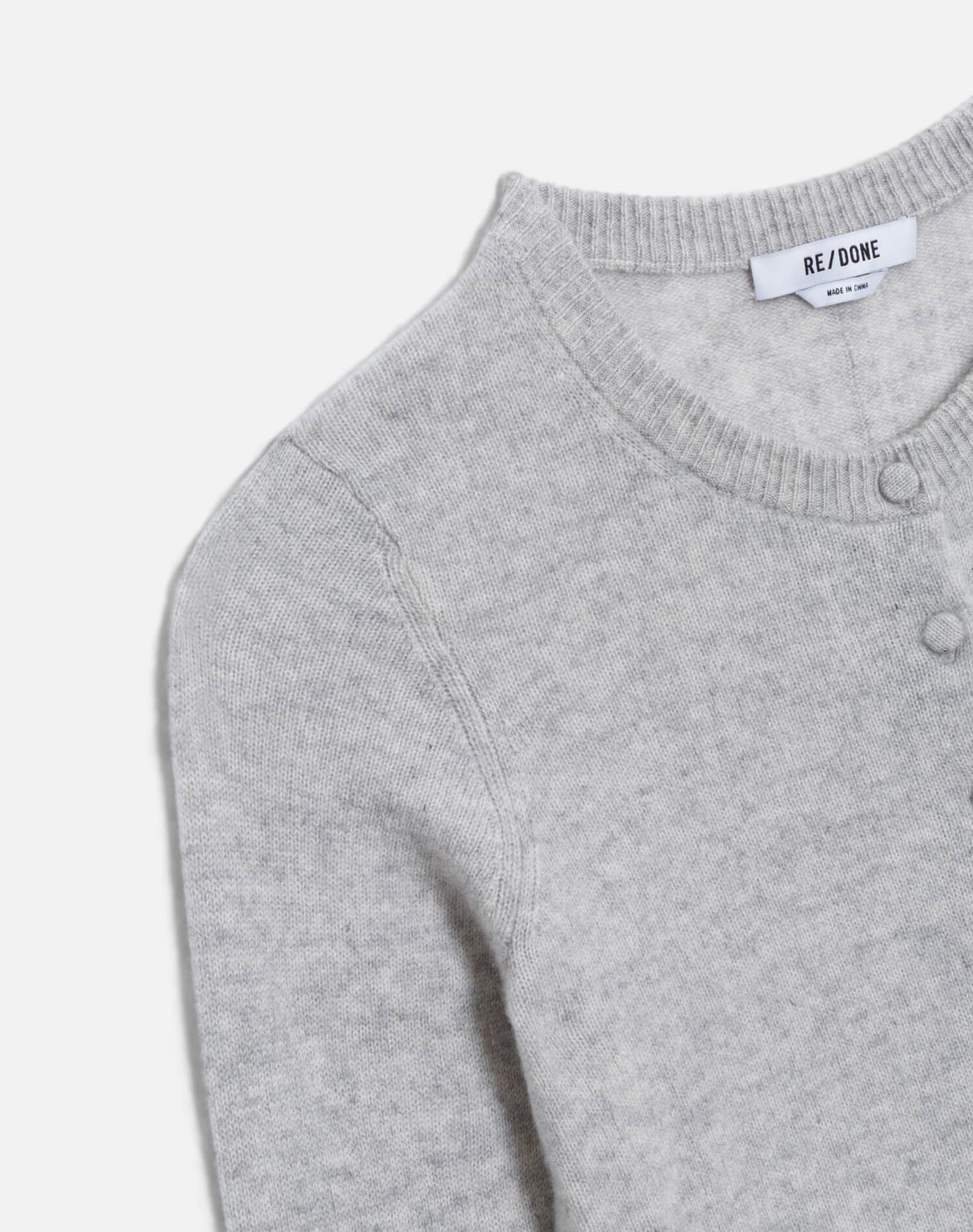 Re/Done Cashmere Crewneck Cardigan